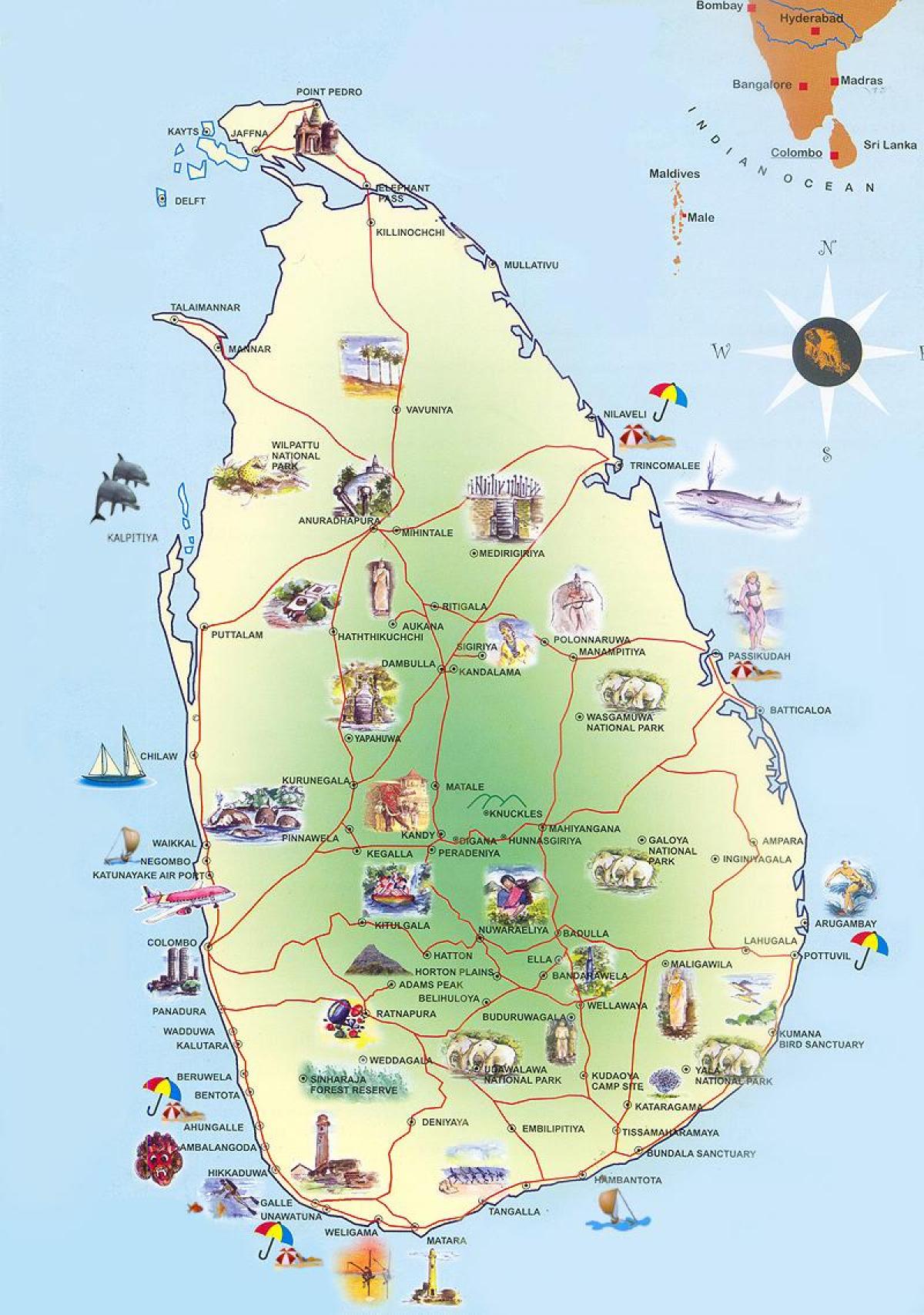 சுற்றுலா பயணிகளை கவரும் இலங்கை வரைபடம்