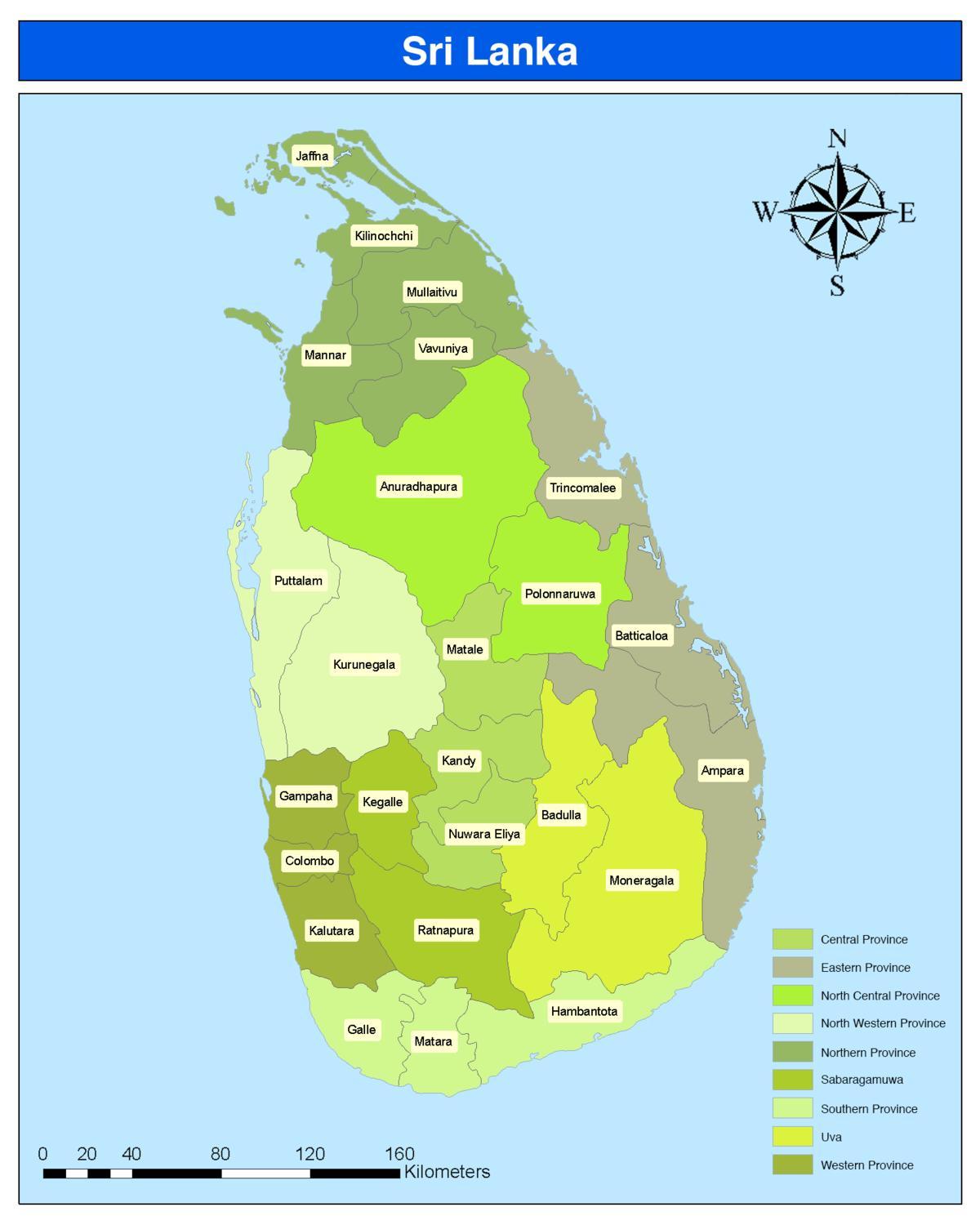 வரைபடம் Sri Lanka மாவட்ட வரைபடம் in tamil