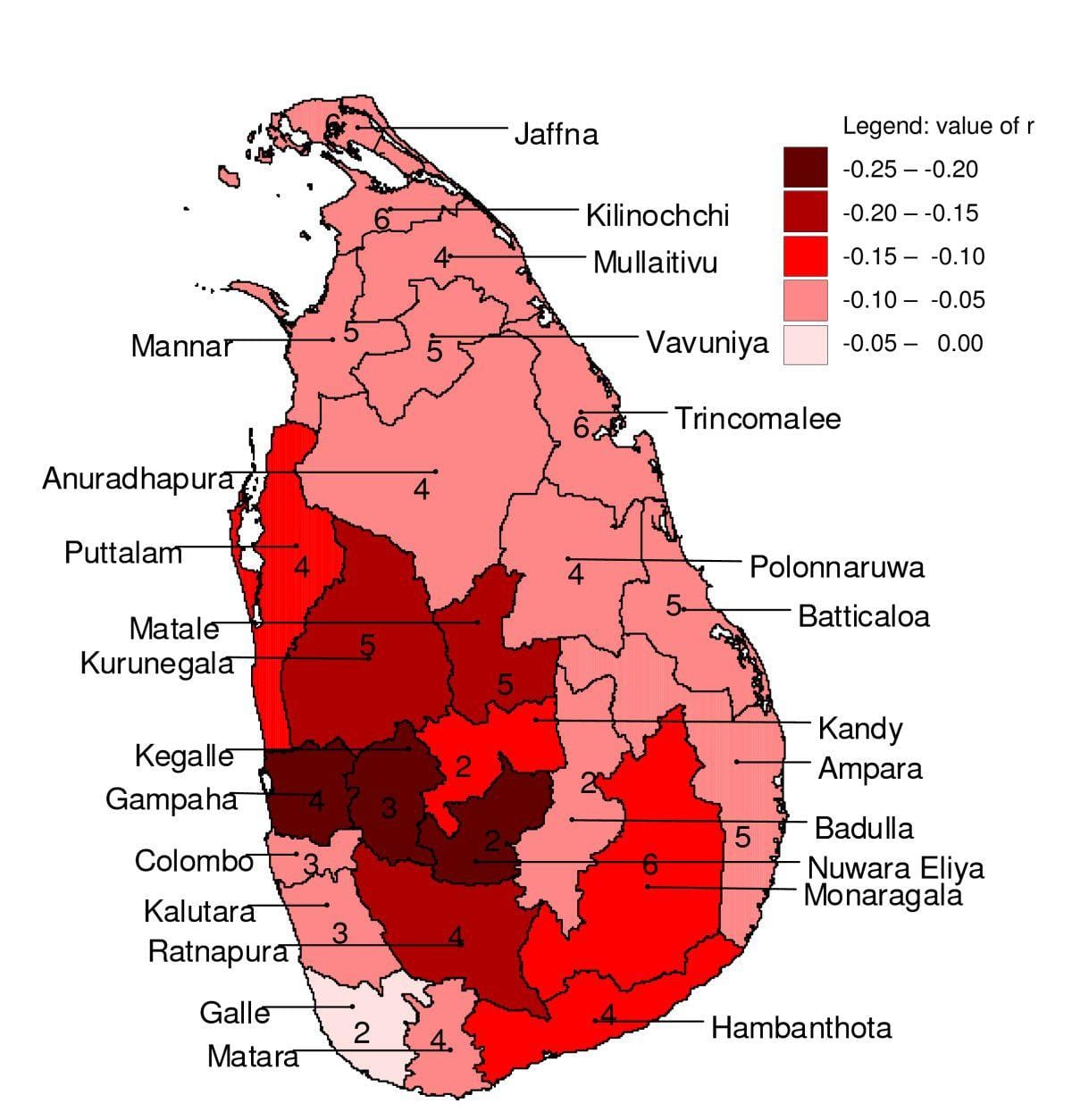 வரைபடம் இலங்கை மலேரியா
