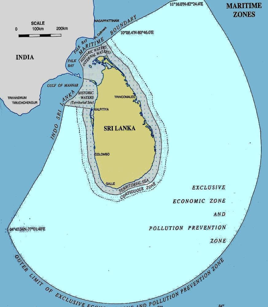 வரைபடம் இலங்கை கடல்