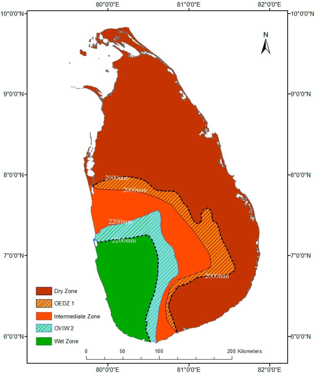 இலங்கை காலநிலை மண்டலம் வரைபடம்