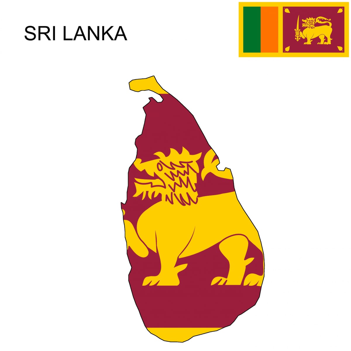 வரைபடம் இலங்கை கொடி