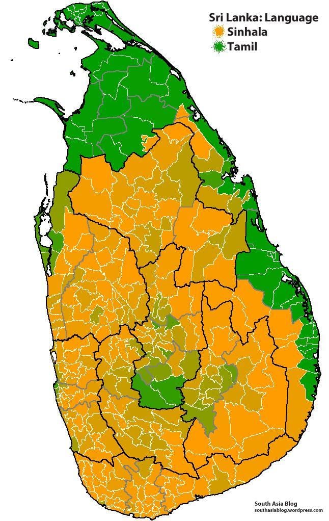 வரைபடம் இலங்கை மொழி