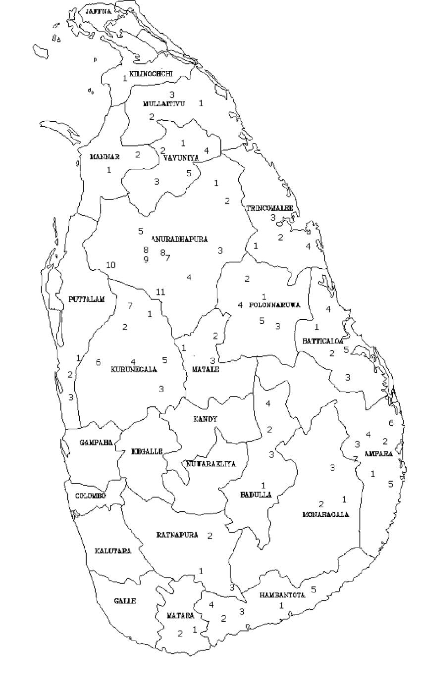வரைபடம் இலங்கை வரைபடம் கருப்பு மற்றும் வெள்ளை