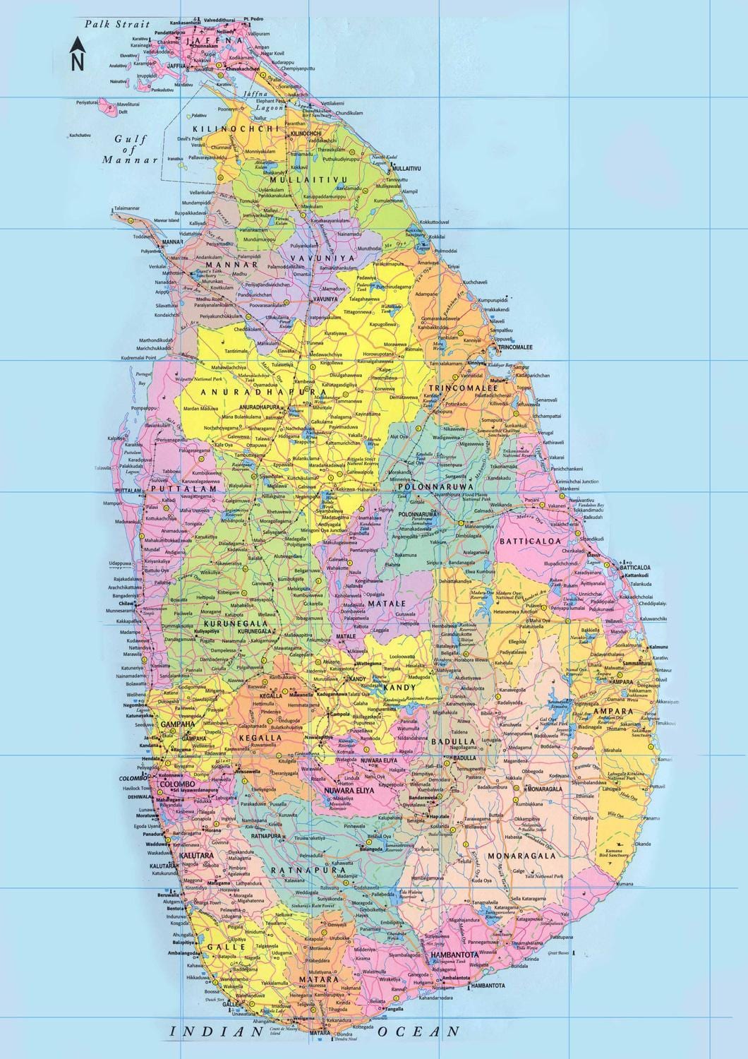 இலங்கை கிலோமீட்டர் வரைபடம்