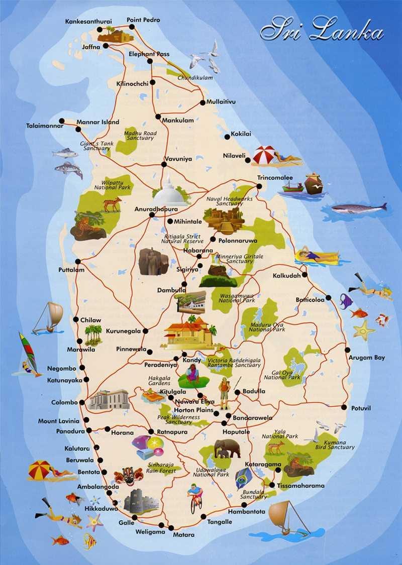 இலங்கை தீவு வரைபடம்