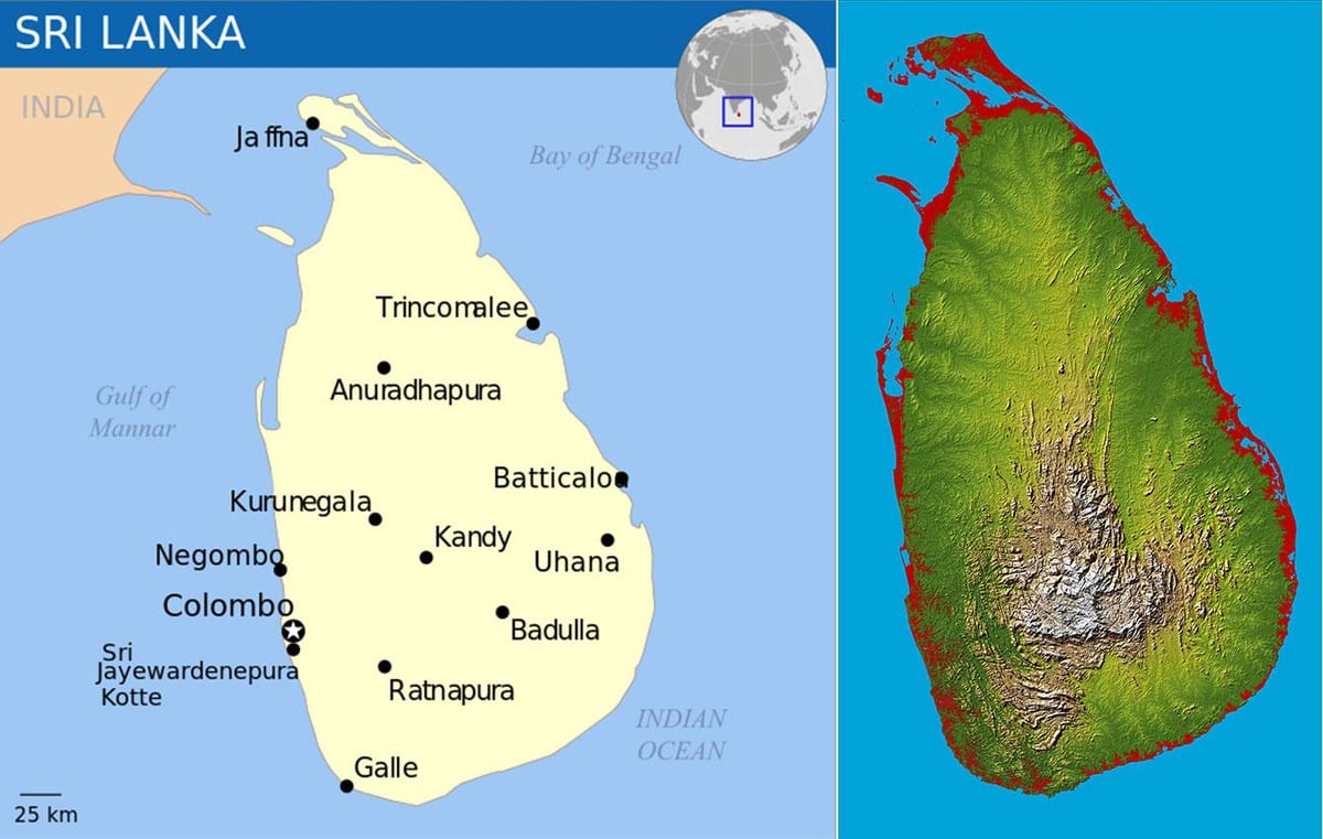 வரைபடம் இலங்கை topographic