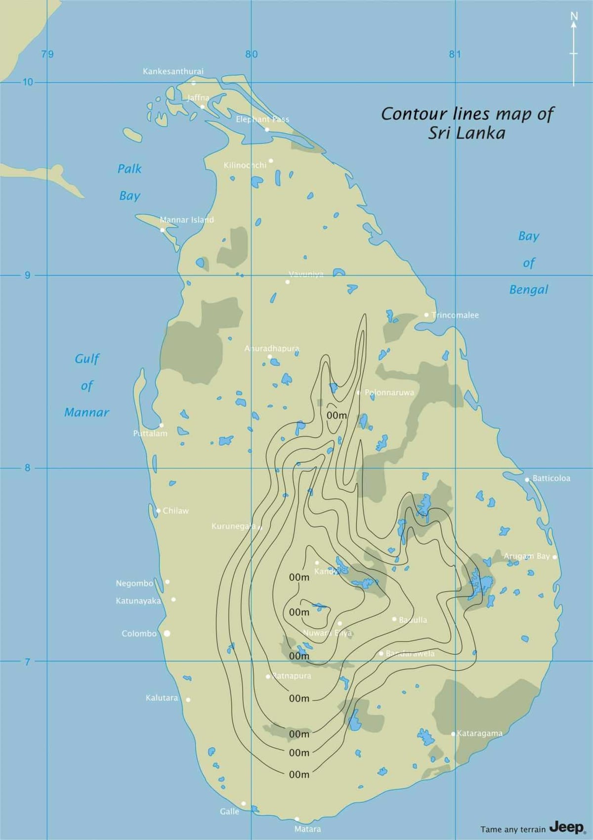 வரைபடம் உயர வரைபடம் இலங்கை