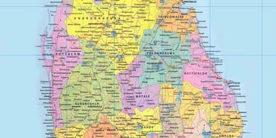 இலங்கை சாலை வரைபடம் தூரம் கி. மீ.