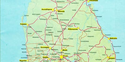 சாலை தூரம் வரைபடம் இலங்கை