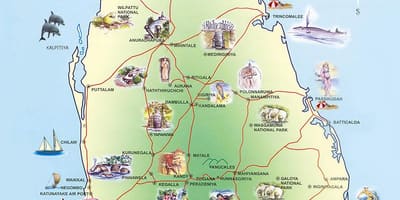 சுற்றுலா பயணிகளை கவரும் இலங்கை வரைபடம்
