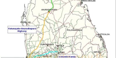 புதிய நெடுஞ்சாலை வரைபடம் in Sri Lanka