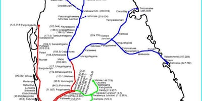 ரயில் பாதை வரைபடம் Sri Lanka