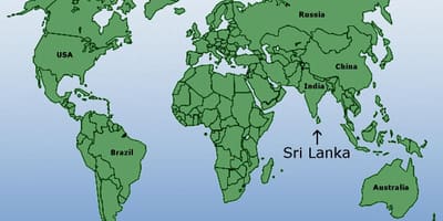 இலங்கையில் இடம் உலக வரைபடம்