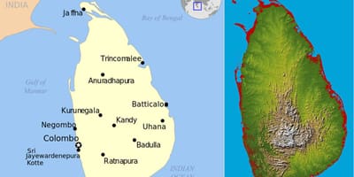 வரைபடம் இலங்கை topographic